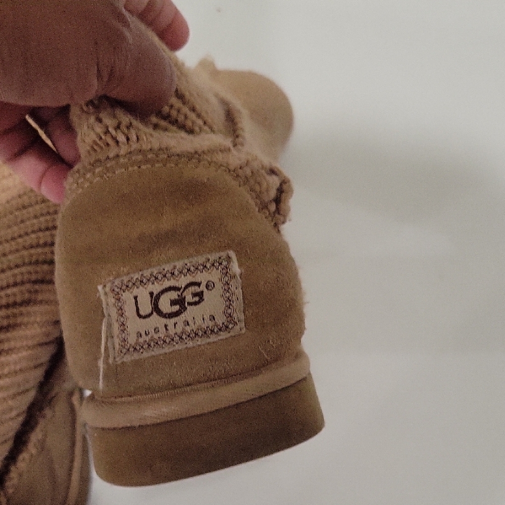 Women's Tan Knit Boots - Picture 3 of 4